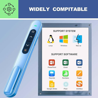 QUI Presentation Clicker for PowerPoint, RF 2.4GHz USB C Wireless Presenter - Image 7