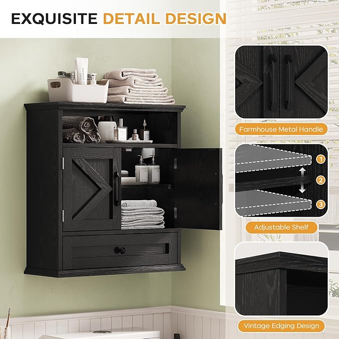 Bathroom Wall Cabinet, Wall Mounted Medicine Cabinet - Image 4