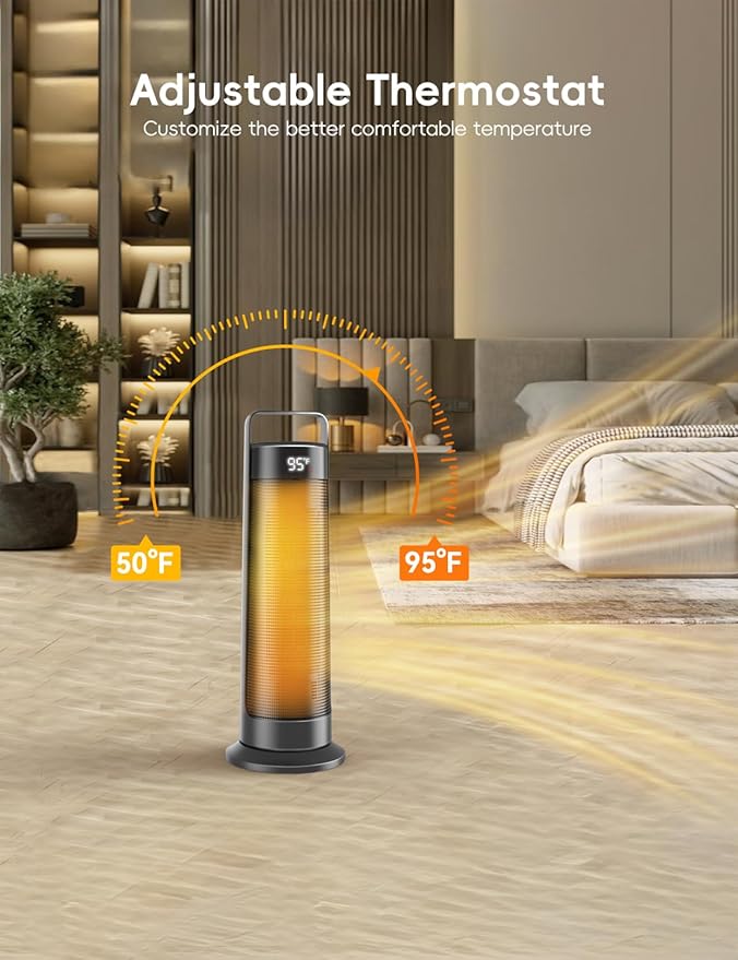 Space Heater for Indoor Use Large Room, 1500W Portable Office Heater, 120° - Image 5