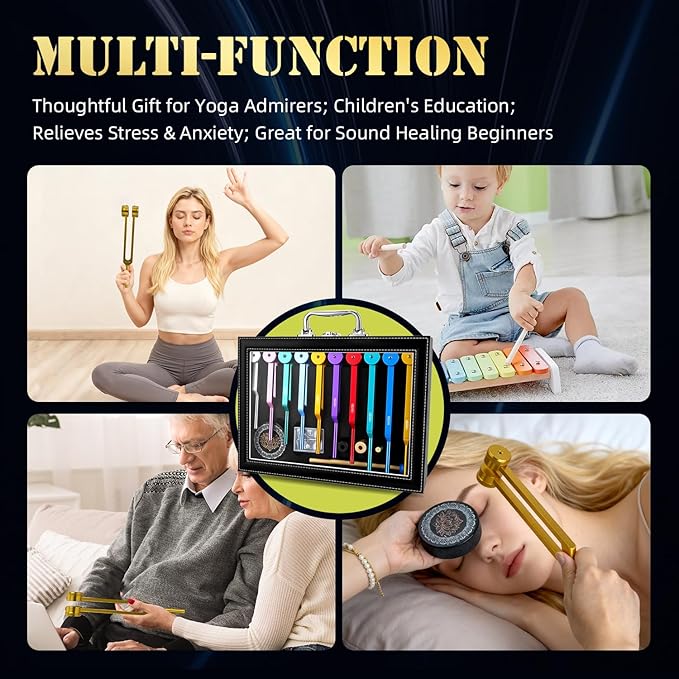 10 PCS Chakra Tuning Fork for Healing, Aluminum Alloy Tuning Forks - Image 8