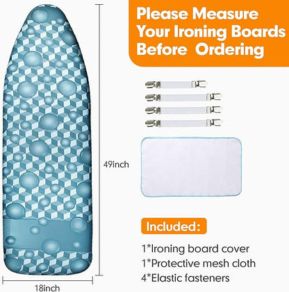 Ironing Board Cover and Pad, 18x49 Extra Wide Thick Iron Padding, Scorch & - Image 6
