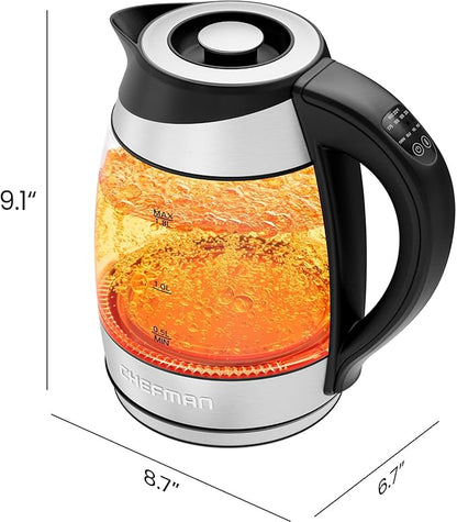 Chefman Electric Kettle with Temperature Control, 5 Presets LED Indicator Lights - Image 7