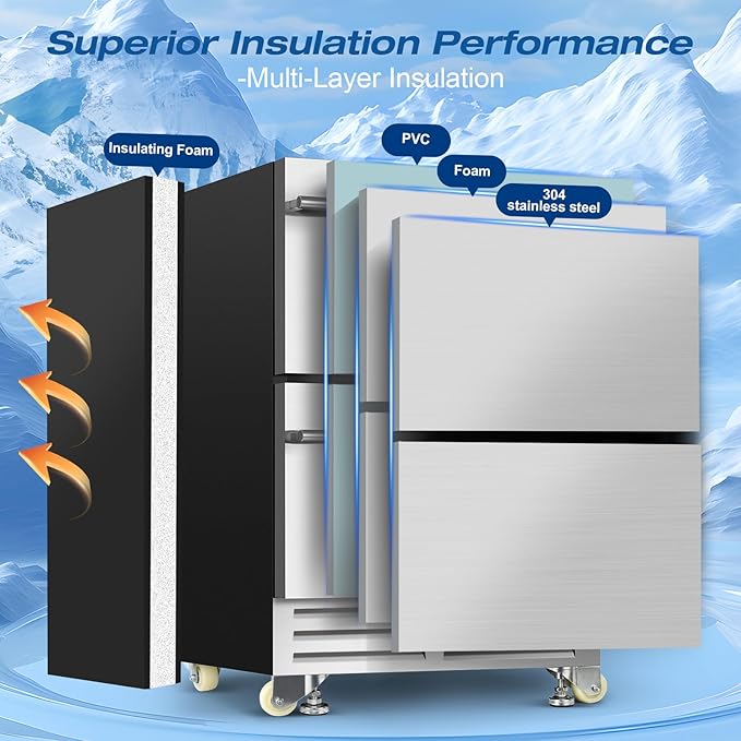 24 Inch Dual Drawer Fridge Under Counter - Image 4