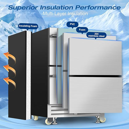 24 Inch Dual Drawer Fridge Under Counter - Image 4