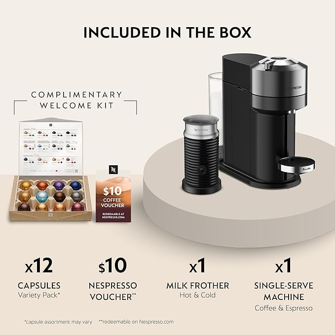 Nespresso Vertuo Next Deluxe Coffee and Espresso Maker, Pure Chrome - Image 3