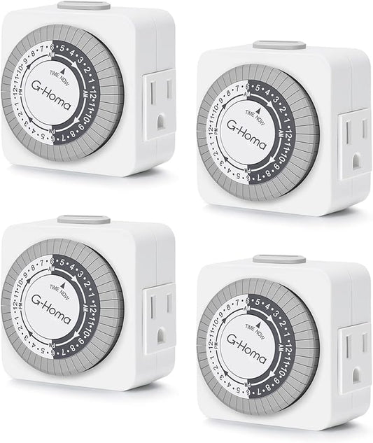 G-Homa Timers for Electrical Outlets, 24 Hour Indoor Plug-in Mechanical Timer by G-Homa