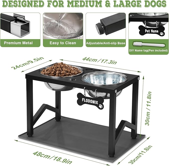 Elevated Dog Bowls, Metal Raised Dog Bowl Stand - Image 3