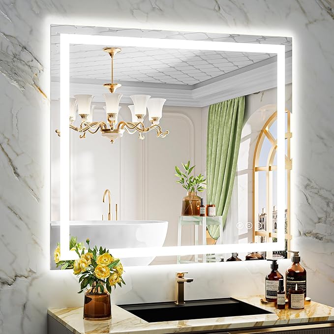 YEELAIT 40x36 Inch LED Bathroom Mirror by YEELAIT