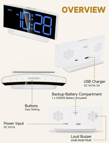 Cadmos Loud Alarm Clocks for Heavy Sleepers, Large Digital Display, 7 Color - Image 6