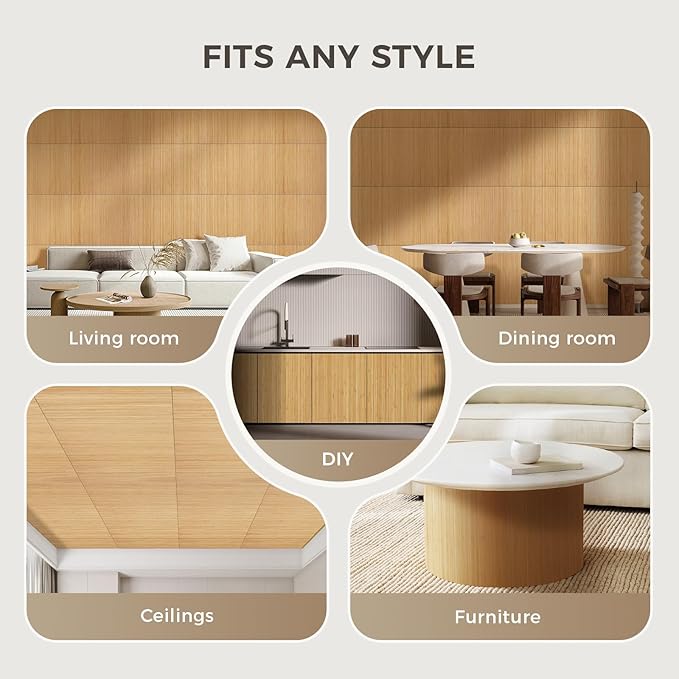 OUZUGIE 2 Pack 96x24 Inch Natural Bamboo Wall Panel – Twinned Carbides Pole - Image 4