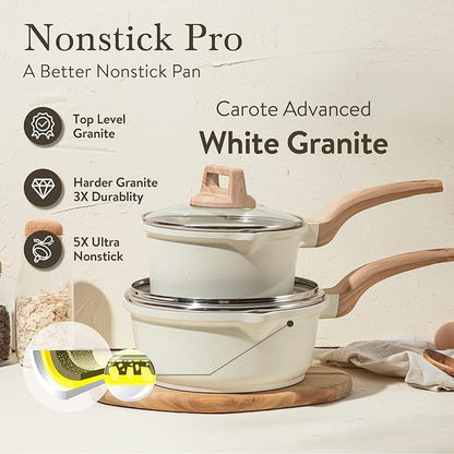 CAROTE 1.5Qt & 3.0Qt Sauce Pan Sets - Image 3