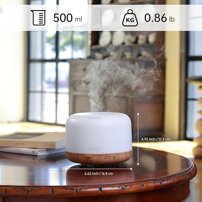 ASAKUKI Essential Oil Diffuser 500ml, Ultrasonic Aromatherapy Humidifier - Image 7