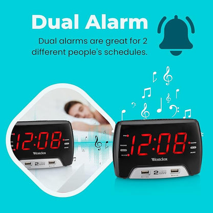 Westclox Large 1.4” Red LED Digital FM Clock Radio - Image 6