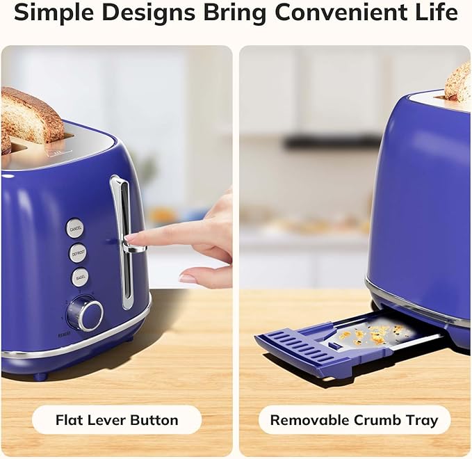 Keenstone Retro 2-Slice Stainless Steel Toaster - Image 6