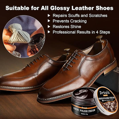 15Pcs Shoe Care Kit with Men & Women, Shoe Polish Brush Black Brown Neutral - Image 5