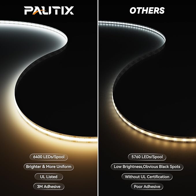 PAUTIX COB LED Strip Light White CCT Tunable 32.8ft/10m, UL-Listed 6400LEDs - Image 5