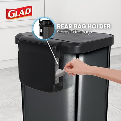 Glad Stainless Steel Step Trash Can, Large Metal Kitchen Garbage Bin - Image 5