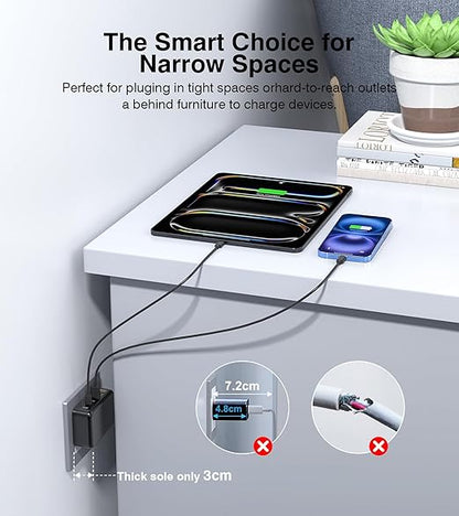 Fast Charger Block, GaN 6 Port USB C Charging Station Hub Cube, 100W Multiport - Image 6