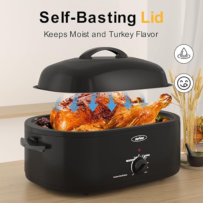Sunvivi 22lb 18-Quart Roaster Oven, Electric Roaster Oven - Image 5