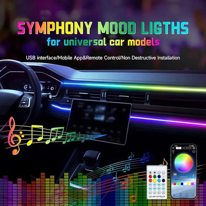 Goodream Interior Car Ambient Lighting Kit, 43.3 Inches RGB USB LED Ultrathin - Image 2