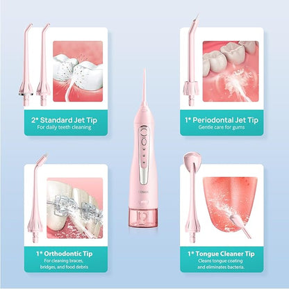 COSLUS Water Dental Flosser Teeth Pick: Portable Cordless Oral Irrigator 300ML - Image 9