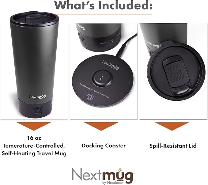 Nextmug Go - Temperature-Controlled, Self-Heating Travel Mug - Image 3
