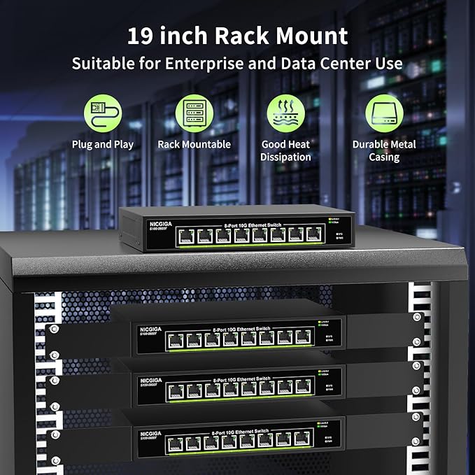 8 Port 10G Ethernet Switch Unmanaged, - Image 4