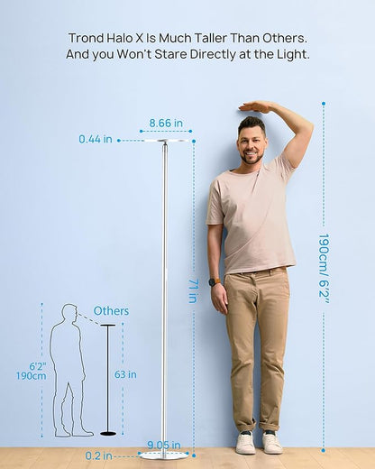 TROND Floor Lamp, LED Torchiere Uplight Lamp, 5 Brightness Aluminum Modern - Image 6