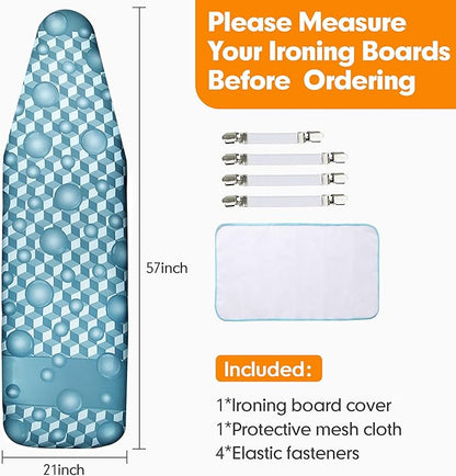 Ironing Board Cover and Pad, 21x54 Extra Large Thick Iron Padding, Scorch & - Image 6