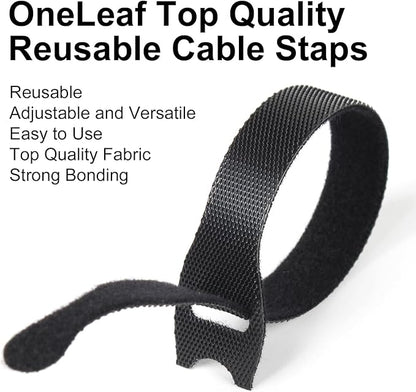 OneLeaf 110PCS Reusable Cable Ties, Adjustable 8-inch Cord Organizer Ties - Image 9