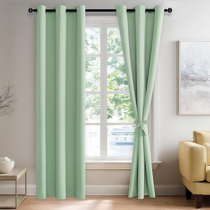 JIUZHEN Aqua Blackout Curtains by JIUZHEN