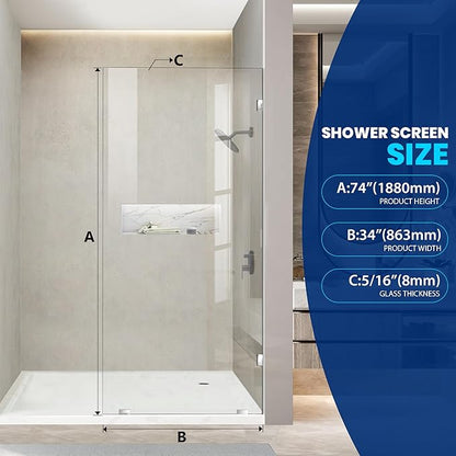 Bathroom Shower Glass Door 34 * 74" - Image 2