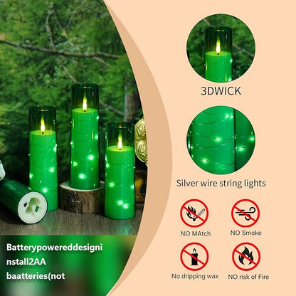 Flameless Candles with Embedded Star String, Battery Operated LED Pillar - Image 4