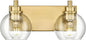 METWET Bathroom Light Fixtures, 2 Light Brushed Gold Vanity Light, Modern Wall by Metwet