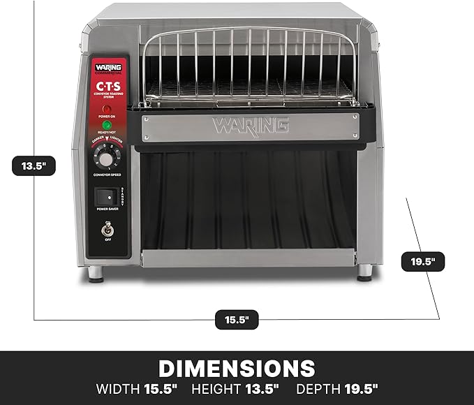Waring Commercial CTS1000 Coneyer Toaster, 450 Slices per hour, 5-15 Phase Plug - Image 3