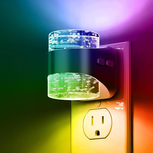 L LOHAS LED Night Light, RGB Bubble Night Lights Plug into Wall, 10-Color by LLOHASLED