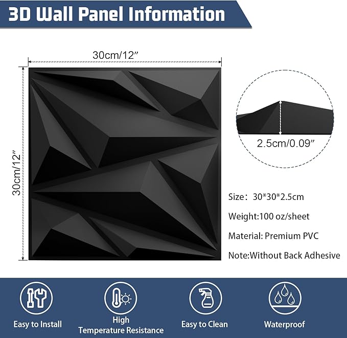 20 Pack 3D Textured Wall Panels – 12x12'' PVC Wall Coverings – Easy Install - Image 4