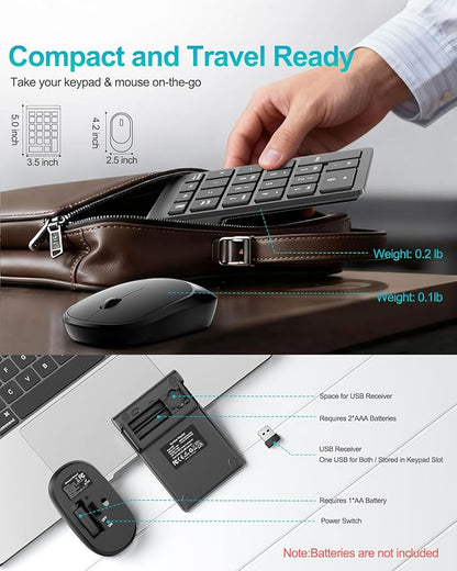 Wireless Number Pad, Lekvey Numeric Pad and Mouse Combo, Portable Slim 2.4GHz - Image 7