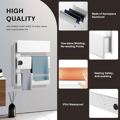 K&KALONZO Electric Towel Warmer, 18.35" W x 22.8" H Wall-Mounted Towel Heater - Image 6