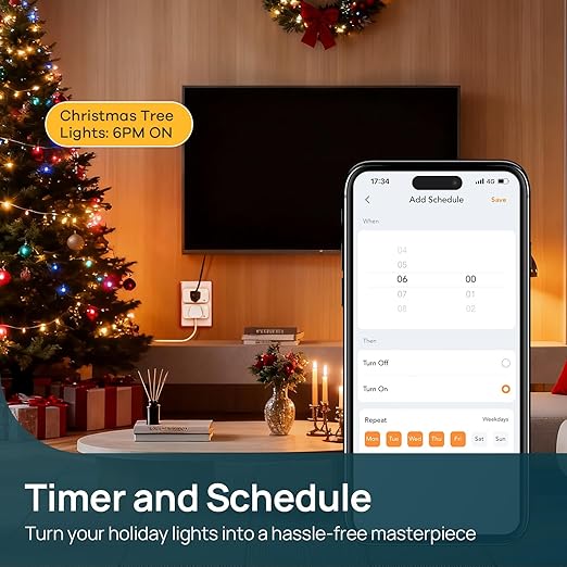 Linkind Matter Smart Plug with LED Night Light, Work with Alexa, Apple Home - Image 3