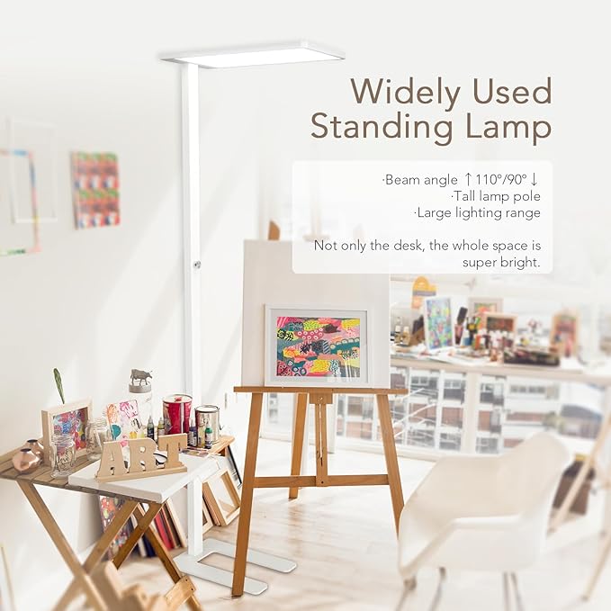 120W LED Floor Lamp, 76.8" Tall Reading Light, 10000LM Knob Dimming Standing - Image 4