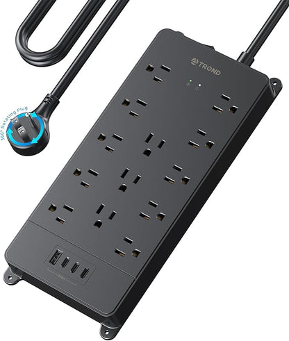 TROND 360° Rotating Flat Plug, Surge Protector Power Strip, 13AC Widely Spaced - Image 9