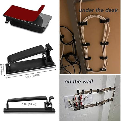 SOULWIT 50Pcs Self Adhesive Cable Management Clips, Cable Organizers Wire Clips - Image 5