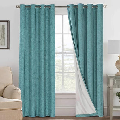 H.VERSAILTEX Linen Blackout Curtains 108 Inches Long 100% Absolutely Blackout by HVERSAILTEX