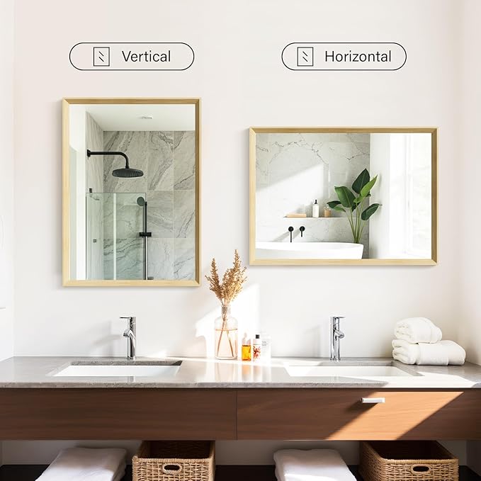 Oak Wood Effect Framed Wall Mirror, 22x30 Rectangle Mirror, Anti-desilvering - Image 6