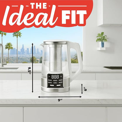 Gourmia Electric Programmable Glass Kettle – 1.7L Temperature Control Tea & - Image 9
