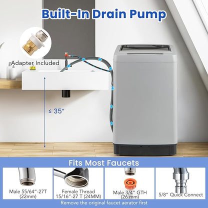 COSTWAY Portable Washing Machine, 11 LBS Full Automatic Portable Washer - Image 7