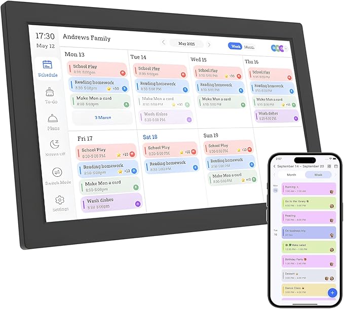 Digital Calendar, Electronic Calendar – Your 15.6” Black Family Command Center by Unknown