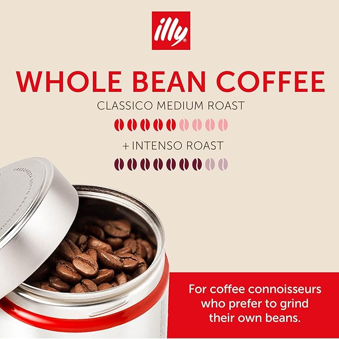 illy Whole Bean Coffee, Classico Medium & Intenso Dark Roasts, 100% Arabica - Image 2
