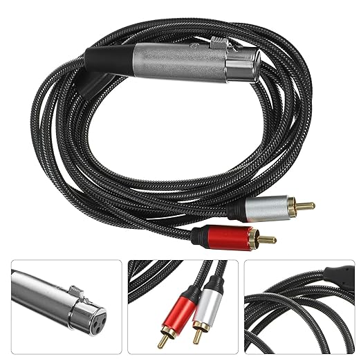 SEWCHICS XLR Female to Dual RCA Audio Splitter Cable 2m Microphone Signal Patch - Image 6